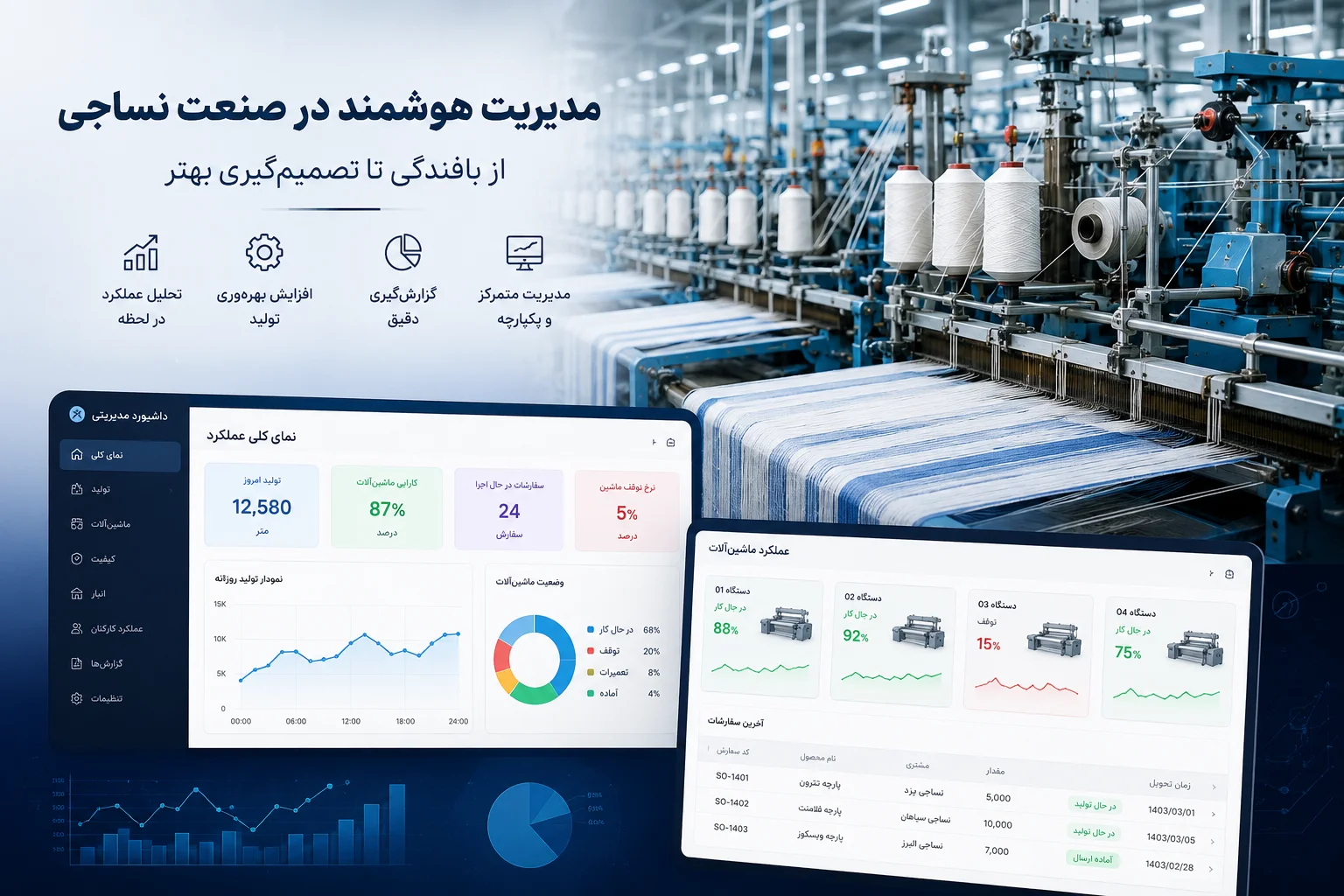 OEE چیست؟ آموزش محاسبه راندمان ماشین‌آلات نساجی